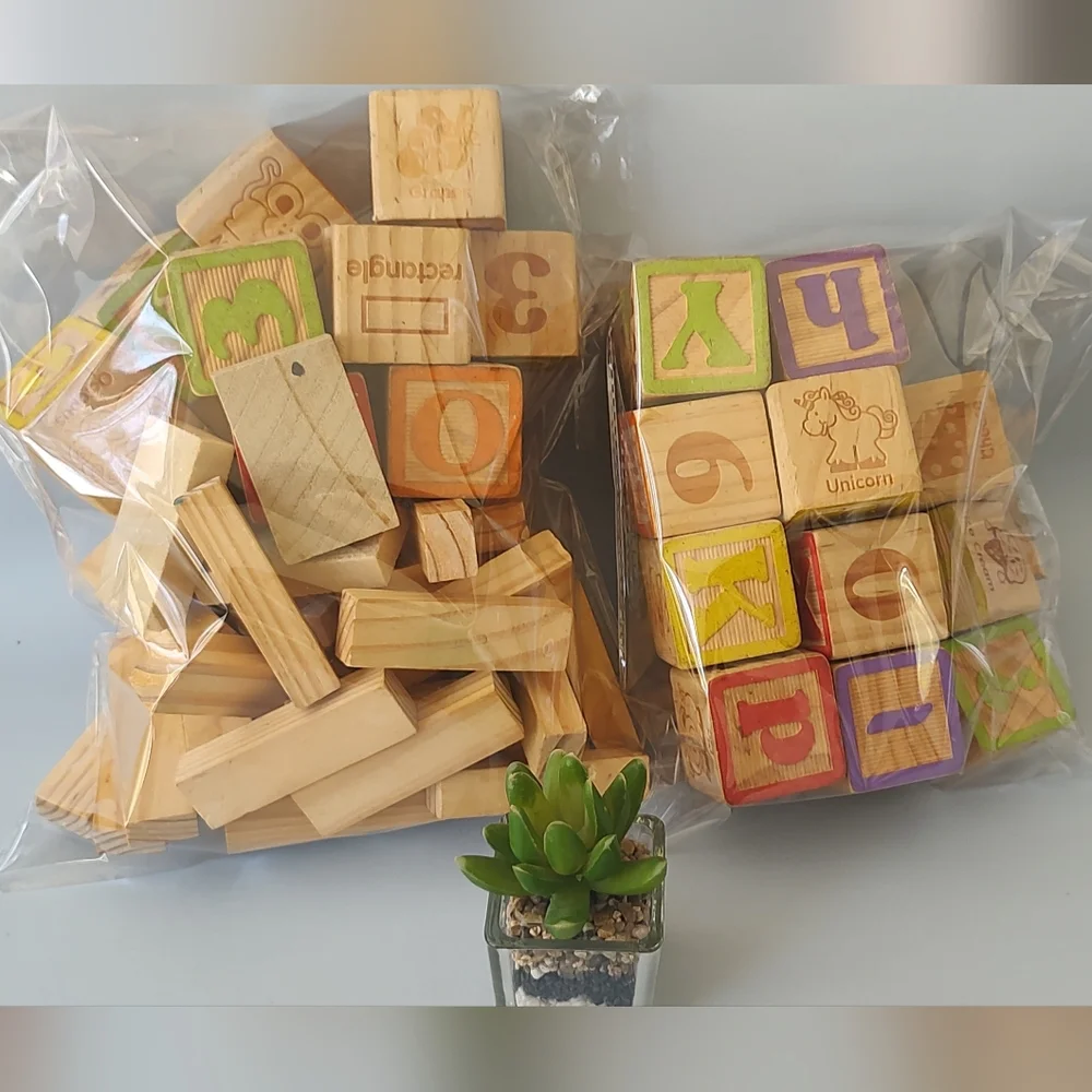 Bundle blocks wooden  variety in good condition